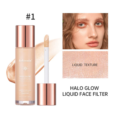Lakerain Halo Glow Liquid Highlighter – Complexion Booster with Hyaluronic Acid for Radiant Skin