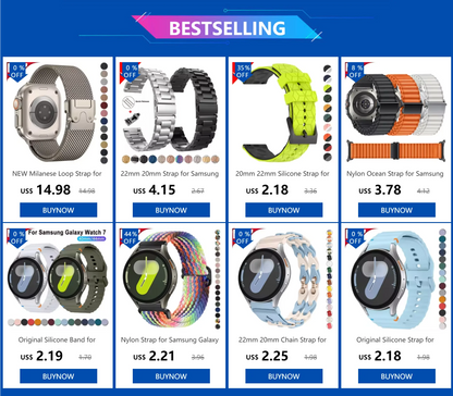 20mm/22mm Silicone Strap for Samsung Galaxy Watch 7/6/5/4 & Huawei GT3/4Pro – Universal Band for Classic Gear S3