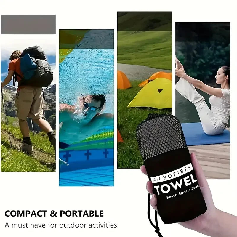 Quick Dry Microfiber Travel Towel – Ultra Absorbent, Super Soft & Compact Sports/Camping Towel for Outdoor Use (1pc)