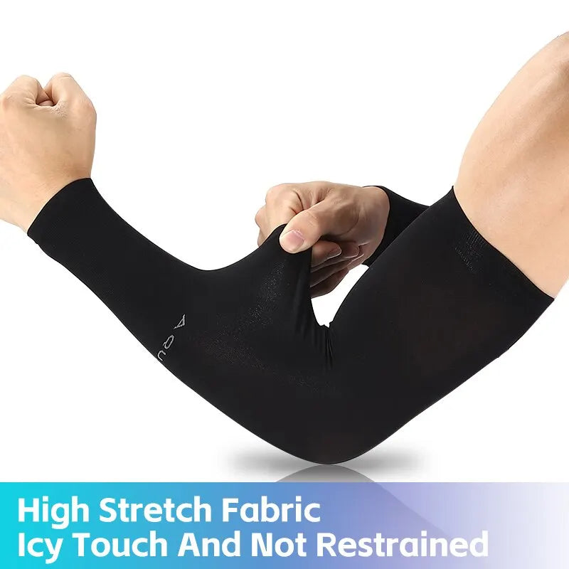 WEST BIKING Ice Silk Sports Arm Sleeves: Sun UV Protection for Cycling, Running, Gym - Cool Summer Arm Sleeves for Outdoor Travel & Fitness