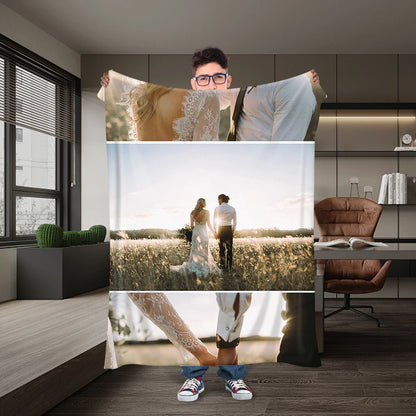 Custom Personalized Wool Blanket – Photo & Text Printed Sofa Throw, Unique Gift for Pets, Friends & Family