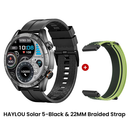 HAYLOU Solar 5 Smartwatch — 1.58" AMOLED, Voice Calling, 24H Health & Sports Tracker for Men