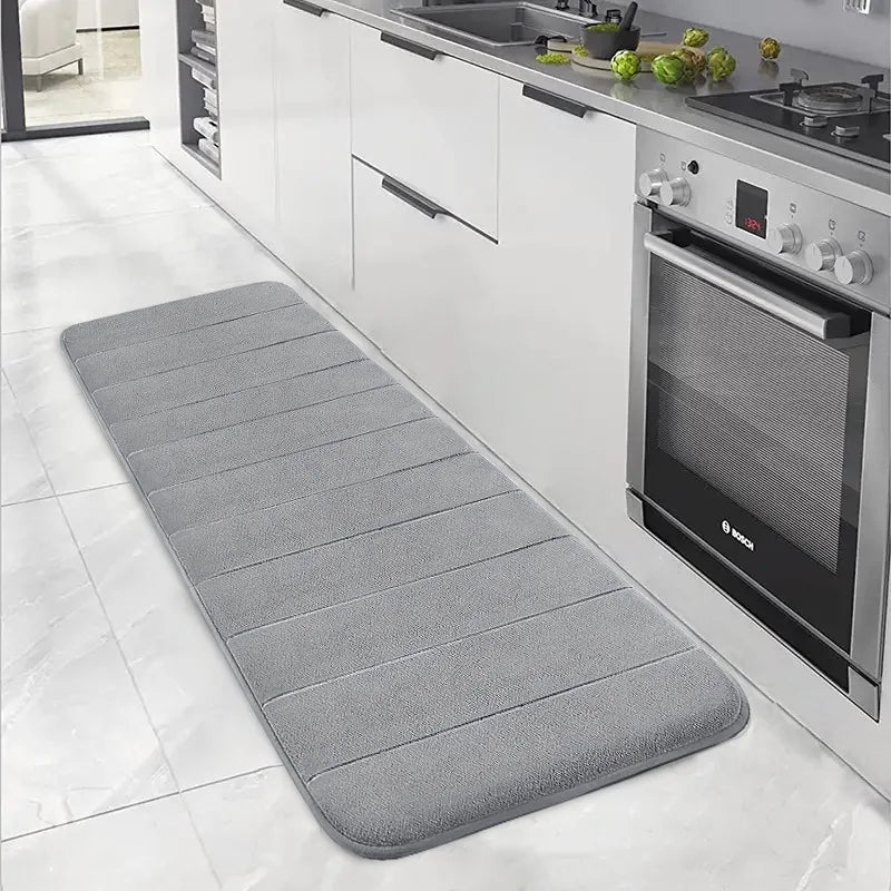 Coral Velvet Bathroom Mat - Anti-Skid Absorbent Toilet & Bathtub Floor Mat, Entrance Rug