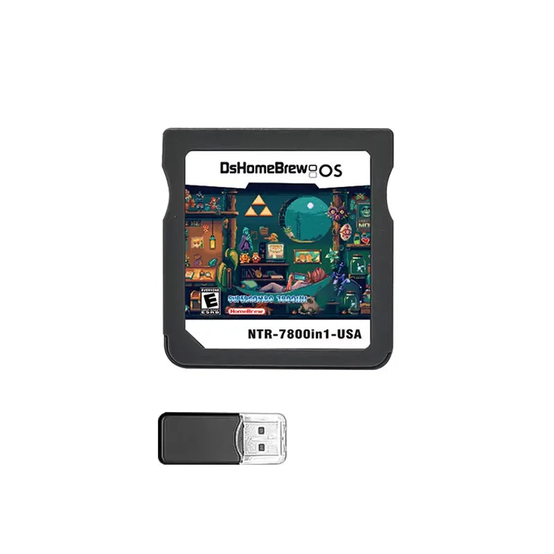 DS 7800-in-1 Game Card SDHC Adapter - 64GB TF Memory Card for NDS NDSL 3DS XL 2DS XL Consoles