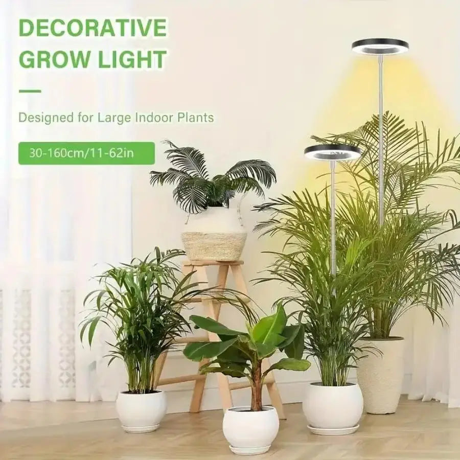 Height Adjustable LED Grow Light — Full Spectrum Plant Growing Lamp with 3 Timers for Indoor Large Plants