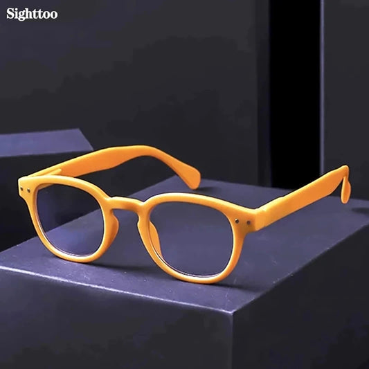 May Flower Fashion Reading Glasses for Women & Men – Round Shape with Spring Hinge, Diopter +4.00