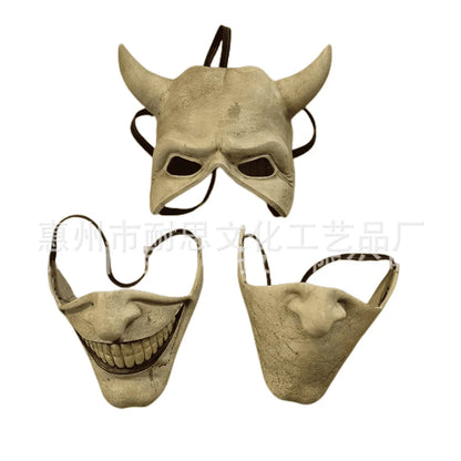 The Black Phone Horror Half Face Mask – Scary Halloween Masquerade Cosplay Accessory