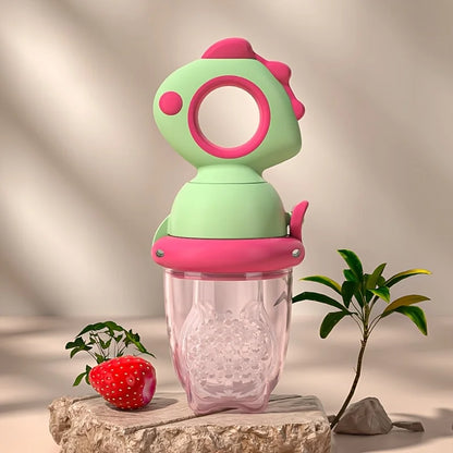 Dinosaur Baby Fruit Feeder - Silicone Rotating Fresh Food Teether & Safe Feeding Tool for Kids