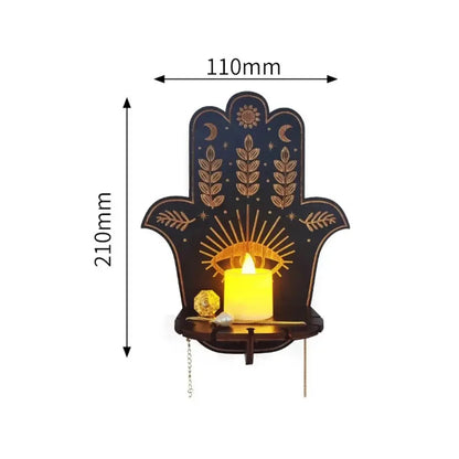 Wooden Wall Shelf Display Stand - Hanging Candle Holder & Decorative Home Storage Shelf