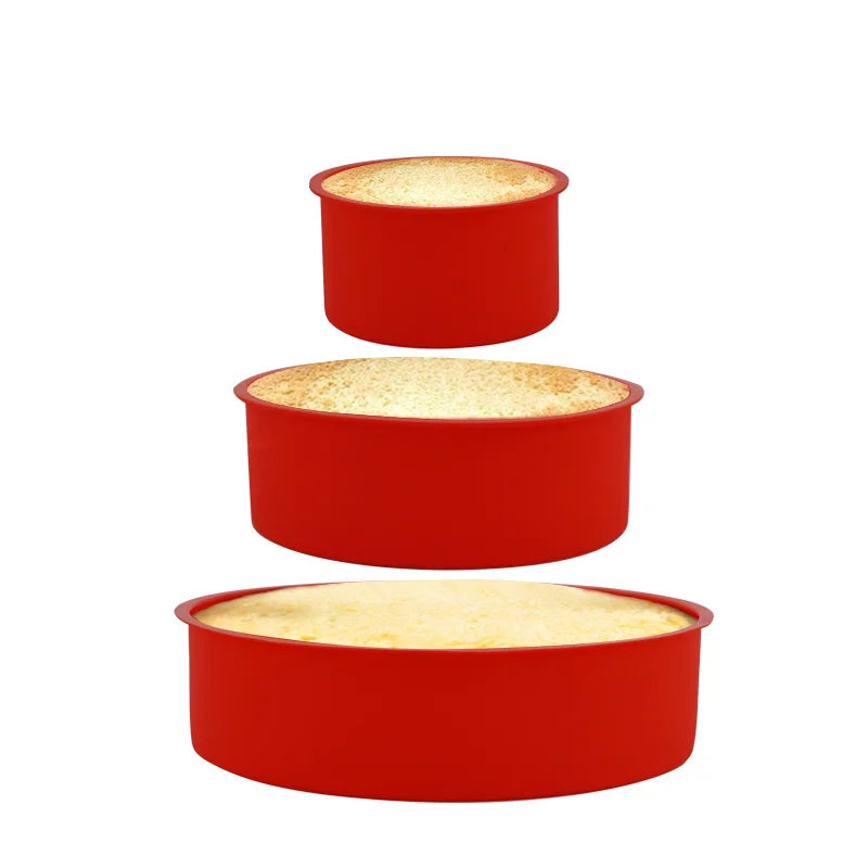 Silicone Cake Mold Tray Pans | Round Baking Mold | Nonstick Reusable Baking Tools | 4/6/8inch Kitchen Cake Pans