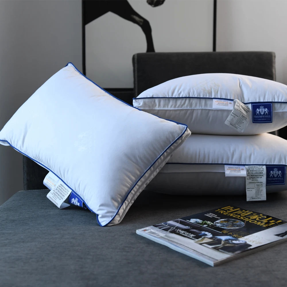 100% Goose Down Pillow – Luxury Five-Star Hotel Quality, Soft & Supportive Sleep Pillow, Single Size