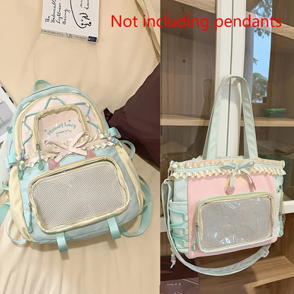Women’s 2-Piece Backpack Set – Cute Lace Lightweight School Bag, Fashion Back-to-School Bookbag for Girls