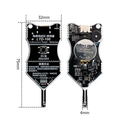 LTD-100 Inductance Tester - Motherboard Coil Detection Tool for PC Repair and Electromagnetic Circuit Testing