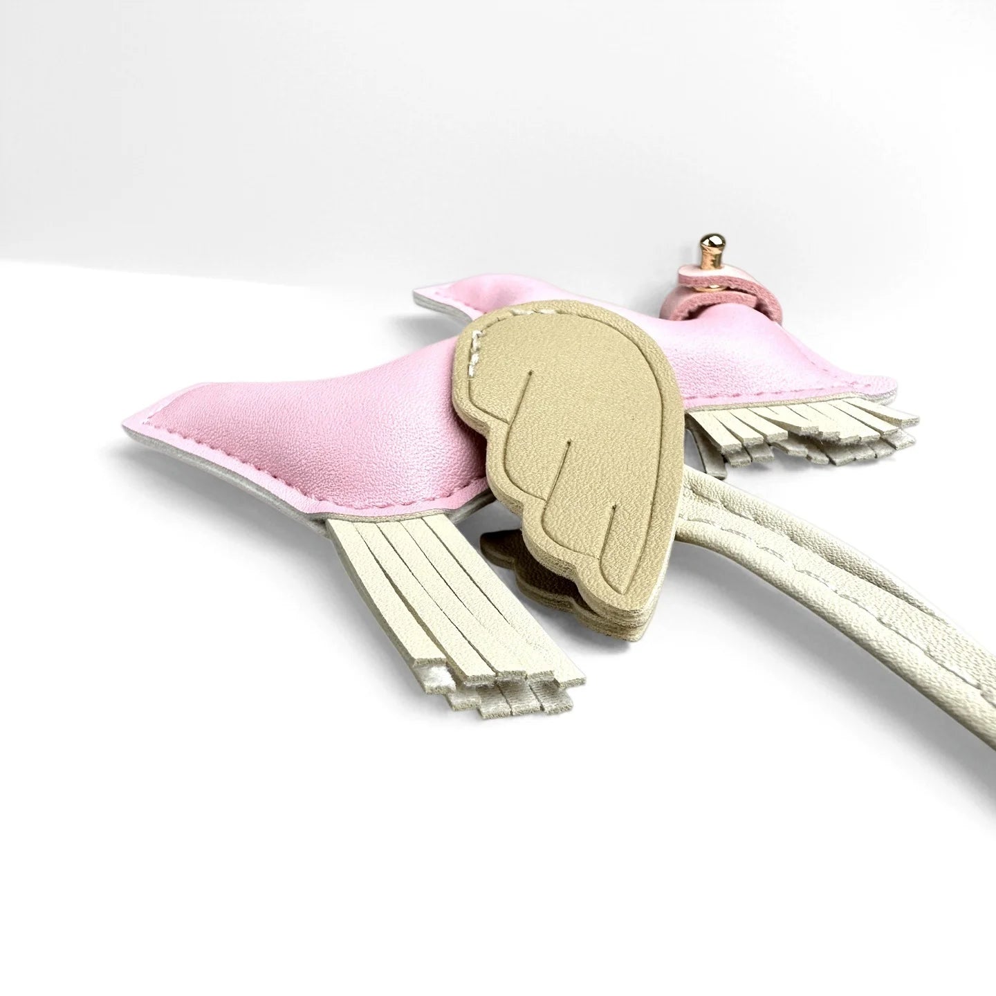 Winged Pony Keychain - Premium PU Leather Bag Charm with Detachable Strap