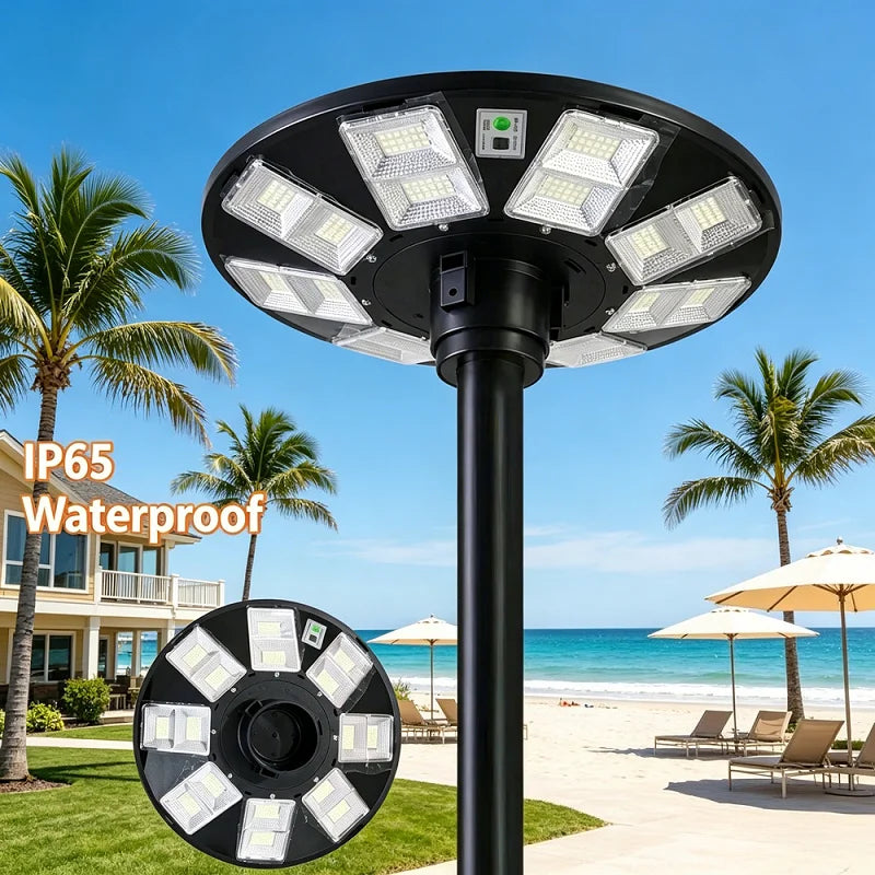 Ultra-Bright Solar UFO Street Light - Round Outdoor Courtyard Lamp with Motion Sensor