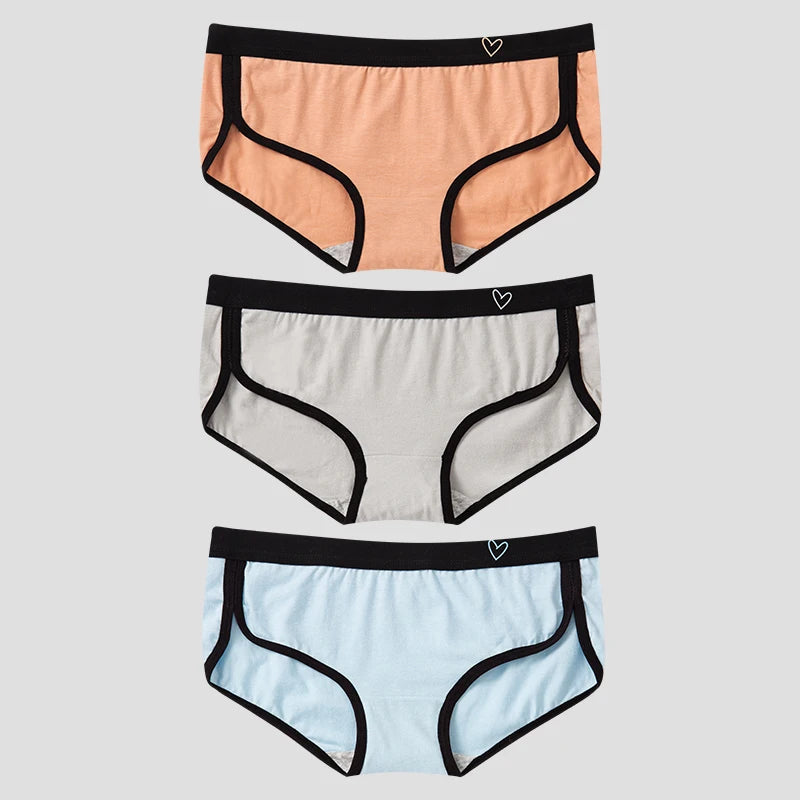BANNIROU 3Pcs Women’s Cotton Briefs - Soft Breathable Low-Rise Sports Fitness Panties & Everyday Lingerie Underwear