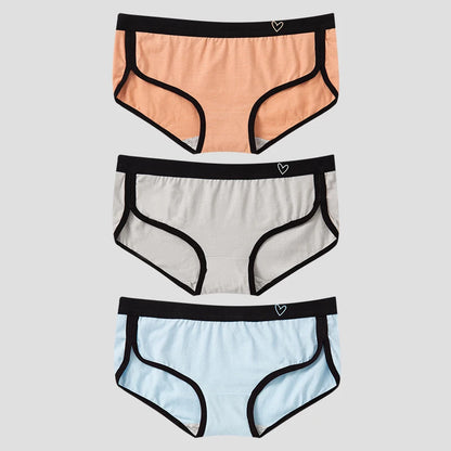 BANNIROU 3Pcs Women’s Cotton Briefs - Soft Breathable Low-Rise Sports Fitness Panties & Everyday Lingerie Underwear