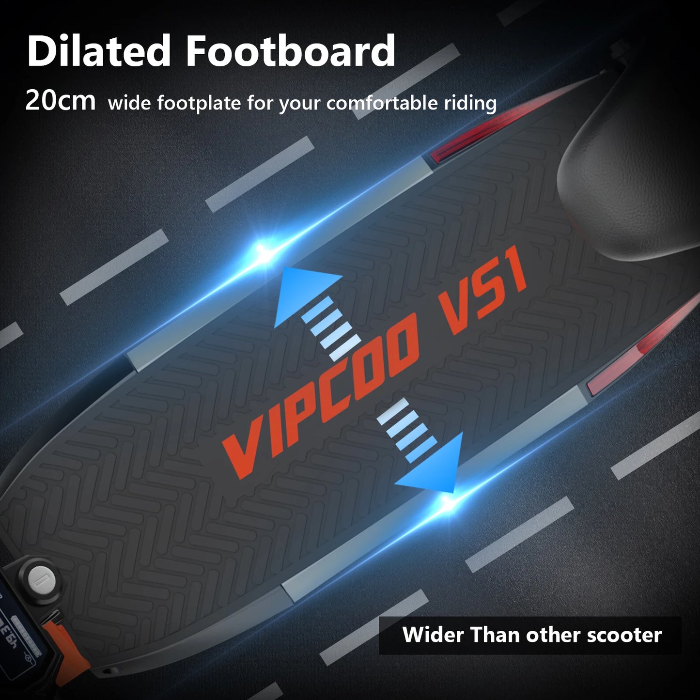 VIPCOO VS1 Electric Scooter – 700W Motor, 48V 13AH Battery, Portable Folding with 10” Off-Road Air Tires