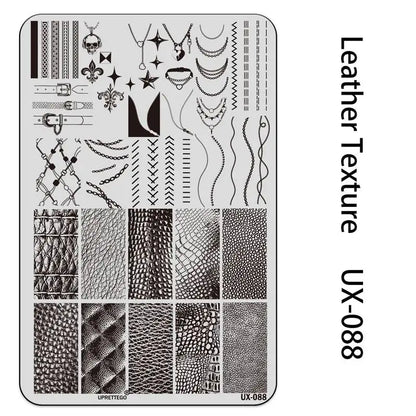 UX Serial 2 Stainless Steel Stamping Plate Template – Vintage Abstract Fabric Texture Pattern for Nail Art, Floral Lace, Xmas & Halloween Designs (UX52)