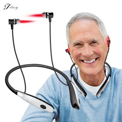 Laser Therapy LLLT for Ear Tinnitus – 650nm Red Light Hanging Neck Physiotherapy for Otitis Media, Rhinitis & Sinusitis