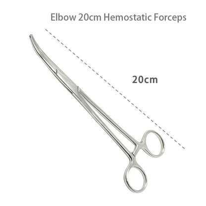 Stainless Steel Hemostatic Forceps - Locking Surgical Clamps with Curved & Straight Tip Pliers