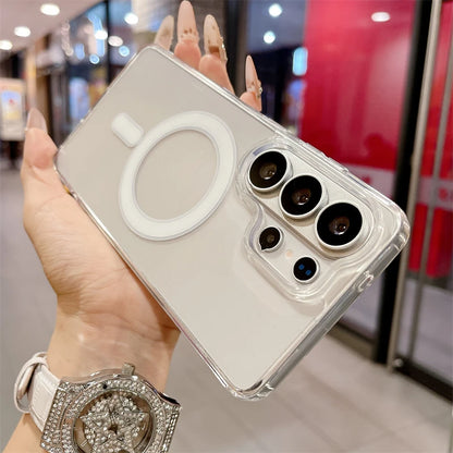 MagSafe Magnetic Clear Phone Case - Transparent Protective Cover for Samsung Galaxy S26, S25, S24 & Galaxy A Series