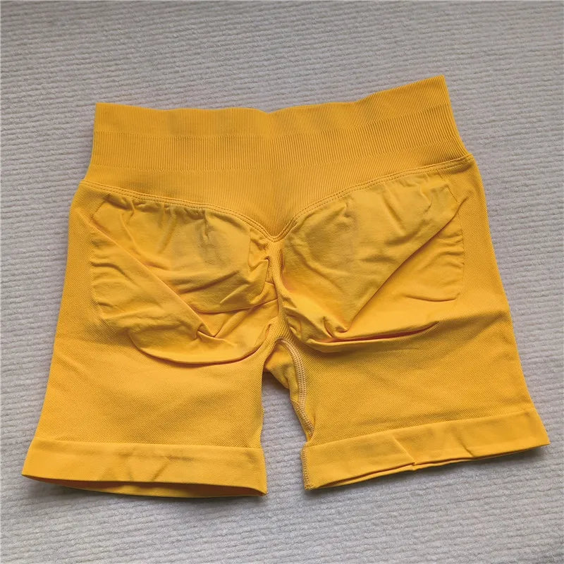 Women’s Gym Impact Running Shorts — Seamless Scrunch Butt Biker & Yoga Athletic Leggings