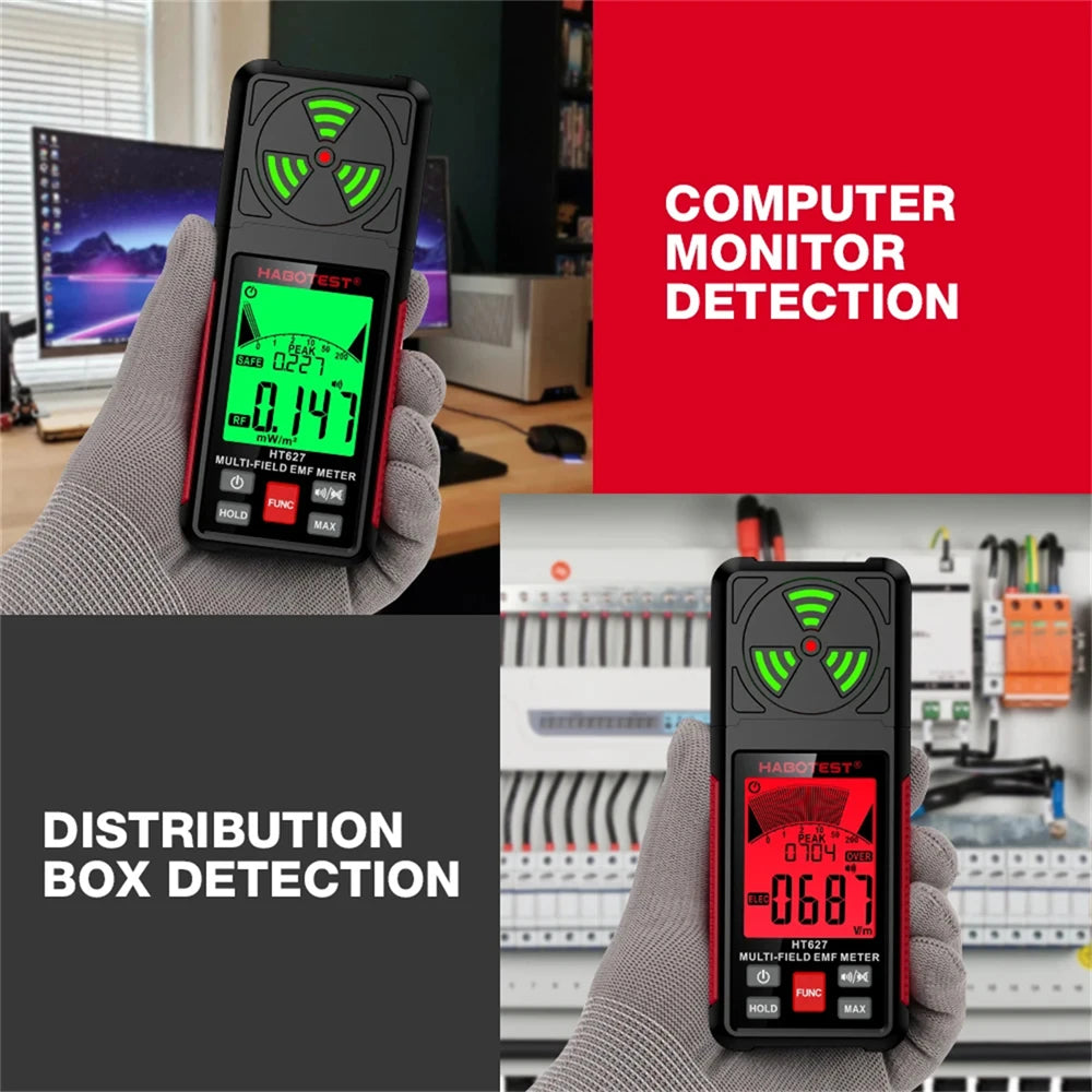HABOTEST HT627 EMF Meter - Electromagnetic Field & Radiation Detector for Home, Outdoor & Ghost Hunting Use