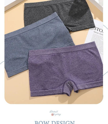 4pcs Women’s Boxer Underwear — Comfortable Solid Color Hipster Boyshort Panties for Sports & Everyday Wear