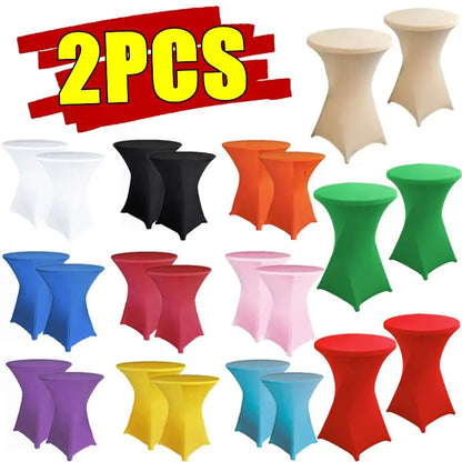 Spandex Round Tablecloth - Stretch Elastic Cocktail Table Cover for Wedding, Party, Hotel & Event Decor