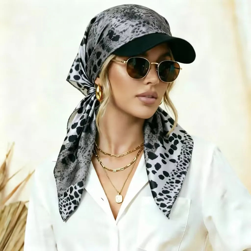 Women’s Headscarf Sun Hat - Self-Tie Brimmed Beach & Vacation Sun Protection Cap