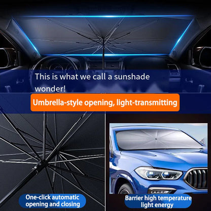 Car Windshield Sunshade - Portable Front Window Sunscreen Heat Insulation Shade with Storage Design
