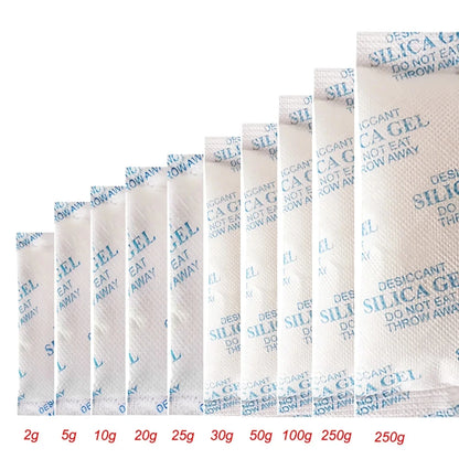 Non-Toxic Silica Gel Desiccant Bags – 2/5/10/20g Moisture Absorber for Kitchen, Room, and Living Spaces