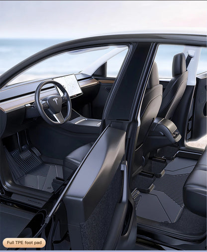 YZ Floor Mats for Tesla Model 3/Y 2021-2023 — Waterproof, Non-Slip TPE Car Accessories