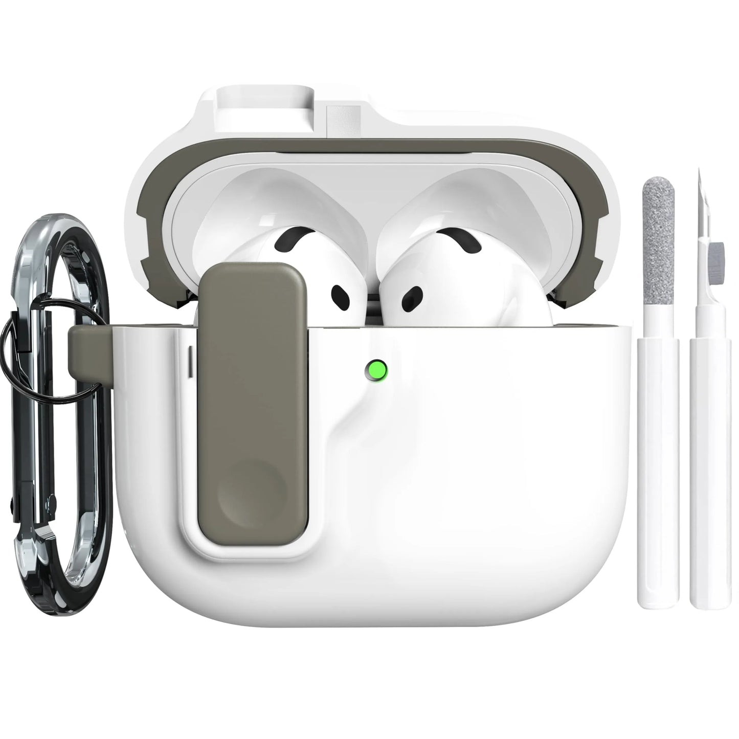Safety Lock Shockproof Case for AirPods 4 – Protective Wireless Earbuds Case with Cleaning Kit