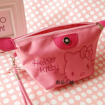Sanrio Hello Kitty Makeup Bag – 28x11cm Anime Y2K Girls Storage, Kawaii Large Capacity Waterproof PU Handbag, Perfect Gift