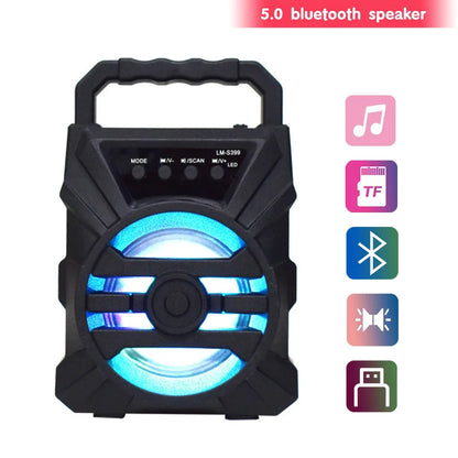 500mAh Bluetooth Speaker – High-Power Sound Box with TF/U-Disk, Karaoke & Handheld Subwoofer for Dancing