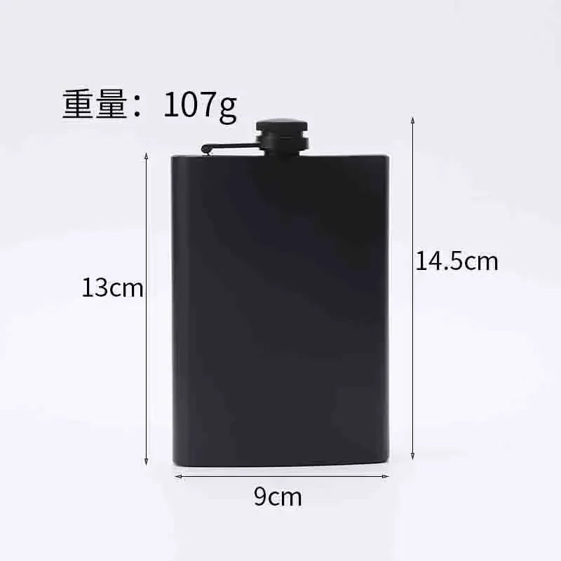 304 SS Portable Hip Flask – Black Whiskey, Vodka, Wine Bottle (6-12oz), Outdoor Bar Party Drinking Utensil