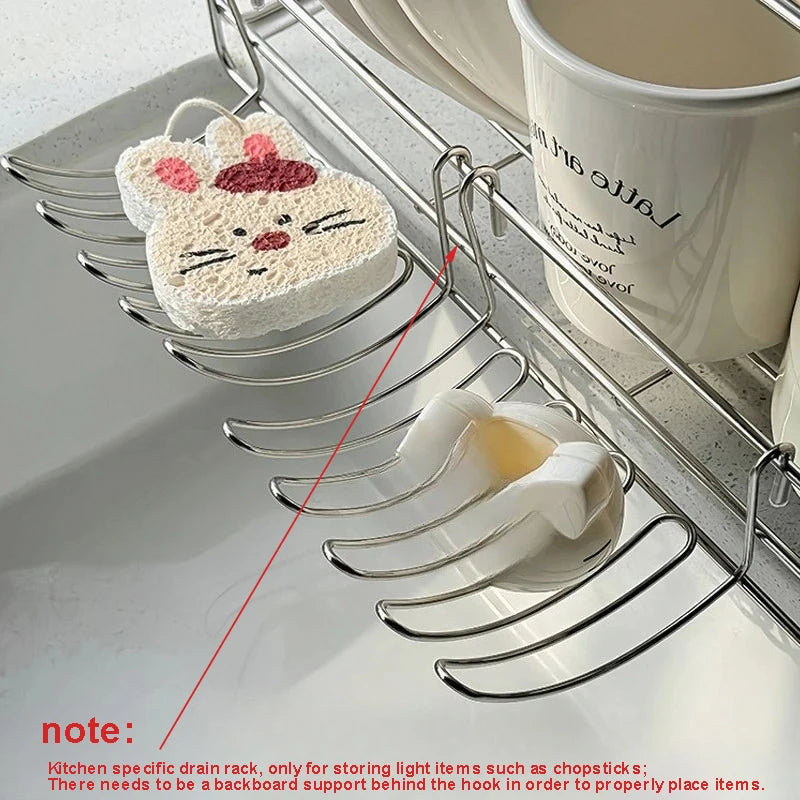 Stainless Steel Sink Drain Basket - Expandable Hanging Storage Organizer