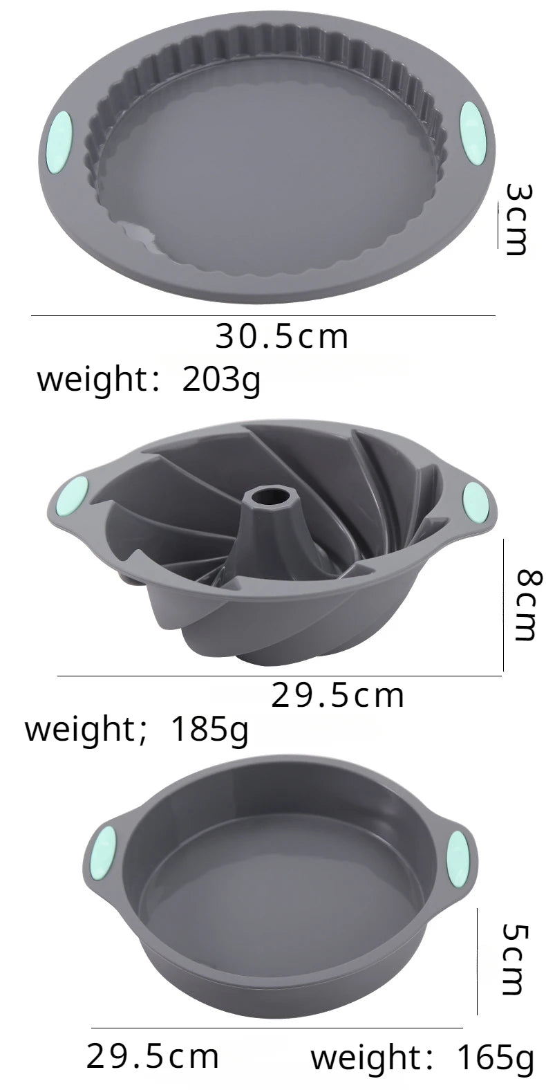 3D Silicone Bread and Muffin Mold Set - Heat Resistant, Non-Stick Kitchen Bakeware for Cakes and Pastries