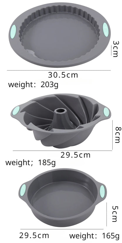3D Silicone Bread and Muffin Mold Set - Heat Resistant, Non-Stick Kitchen Bakeware for Cakes and Pastries