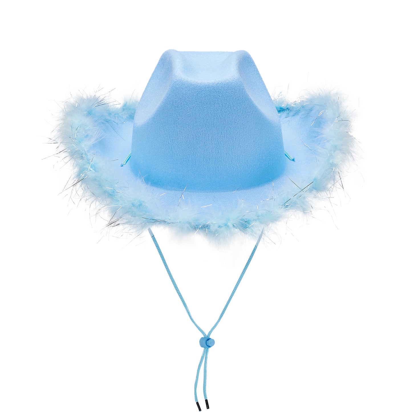 Women's Cowboy Hat – Wide Brim Solid Color with Furry Trim for Parties & Outings