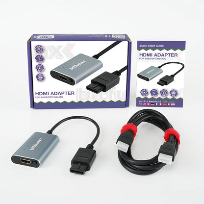 Bitfunx 720P HDMI Adapter – S-Video & AV to HDTV Converter for N64, SNES, SFC, NGC, NTSC & PAL Consoles