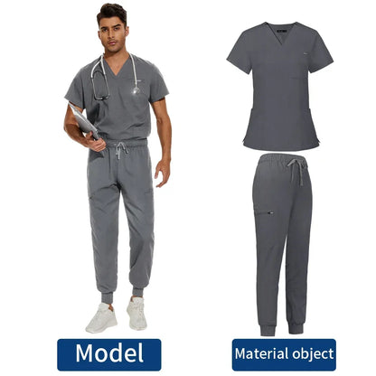 Unisex Medical Scrub Sets - Clinical Uniforms for Men and Women, Doctor, Nurse, Dentist Workwear with Tops and Pants