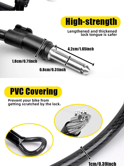 ETOOK Bike Horseshoe Lock - Anti-Theft Hardened Steel Pipe, Portable High Safety Road & Mountain Bicycle Lock