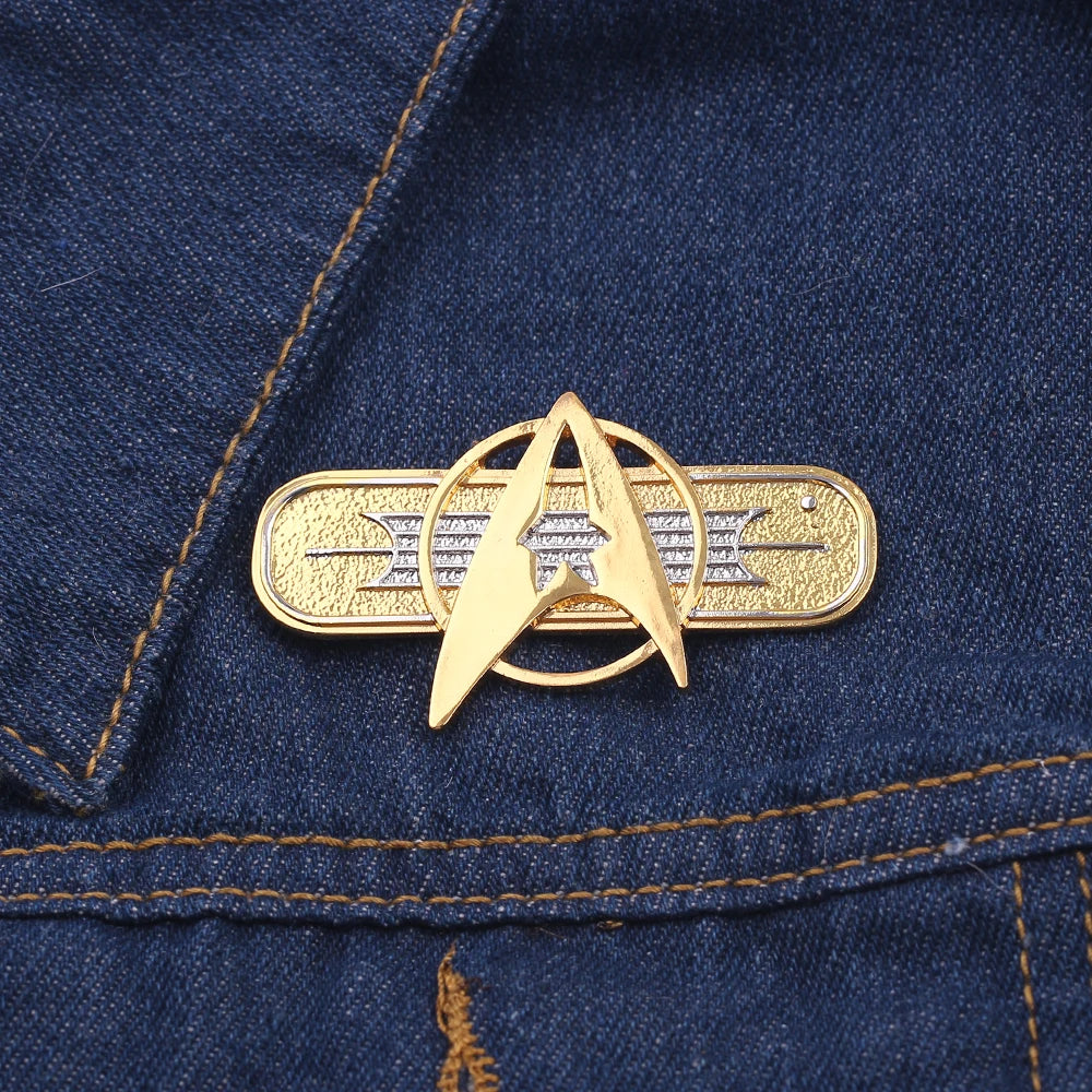 Classic Star Trek Button Brooch — Starfleet Logo Metal Badge, Creative Lapel Pin for Shirts, Backpacks & Jewelry Accessories