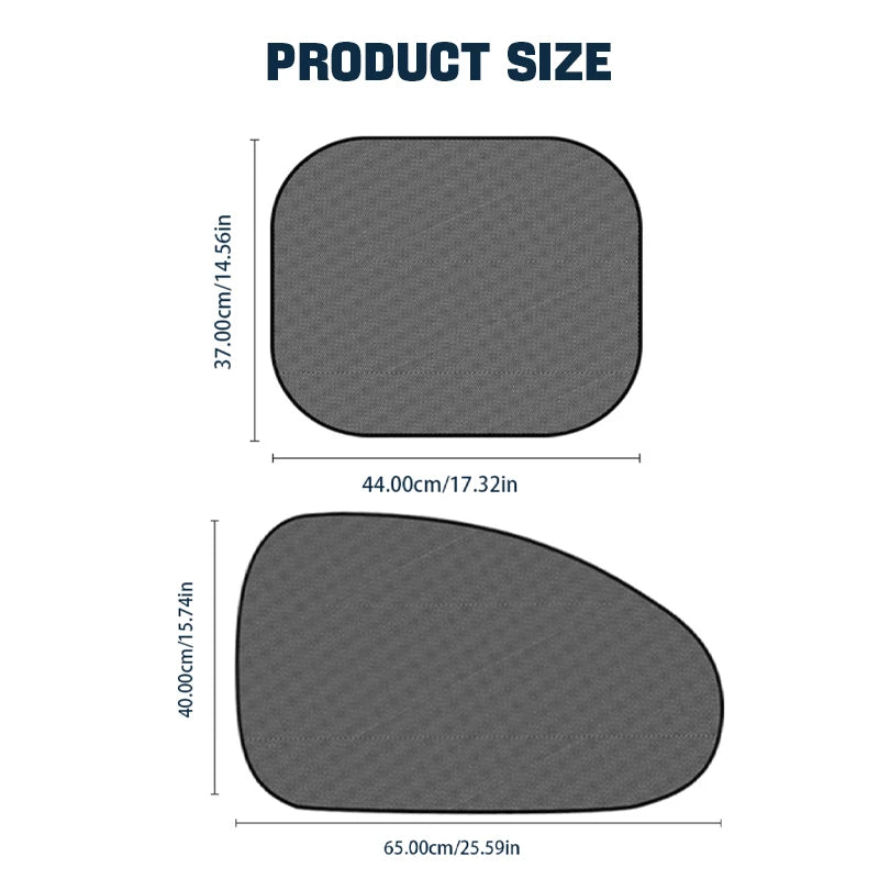SEAMETAL 2PCS Car Window Sunshade Covers - UV Protection Black Sun Shields for Front and Rear Windows, Summer Car Accessories