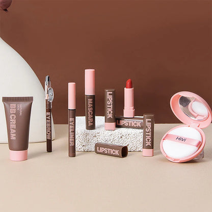 HiVi Makeup Gift Box Set – Powder, Glue, Lipstick & More, Perfect Valentine's Day Gift for Your Wife
