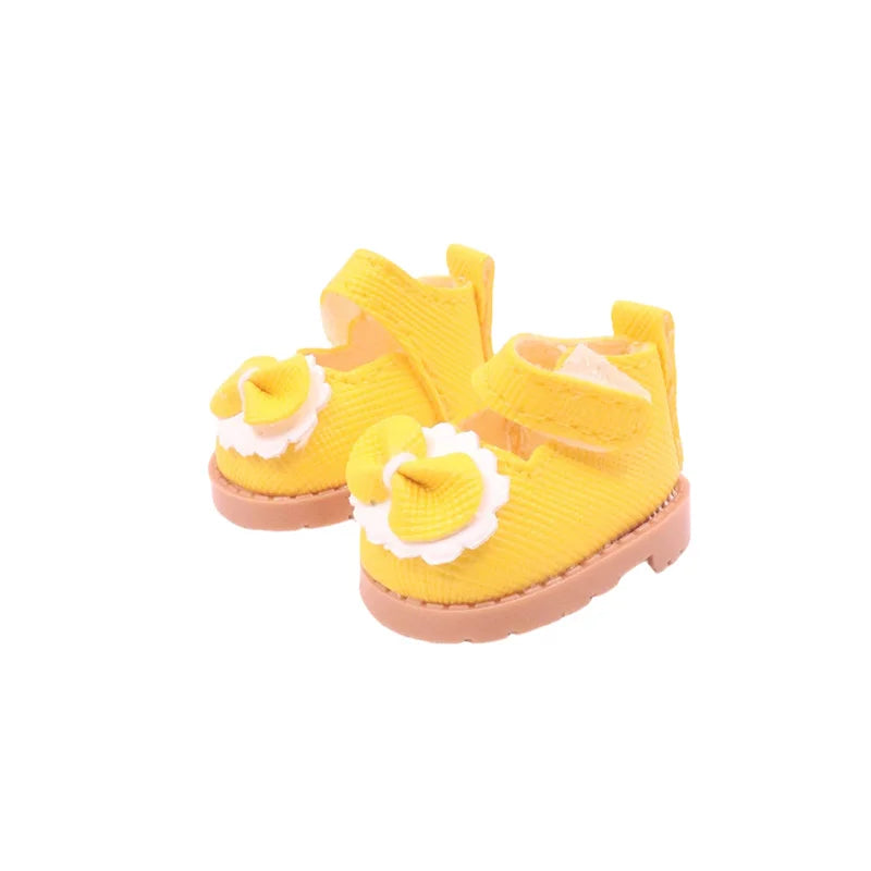 3.8cm Solid Color Lace-Up Canvas Shoes – PU Doll Shoes for 17cm Labubu Doll Clothes & Accessories Gift
