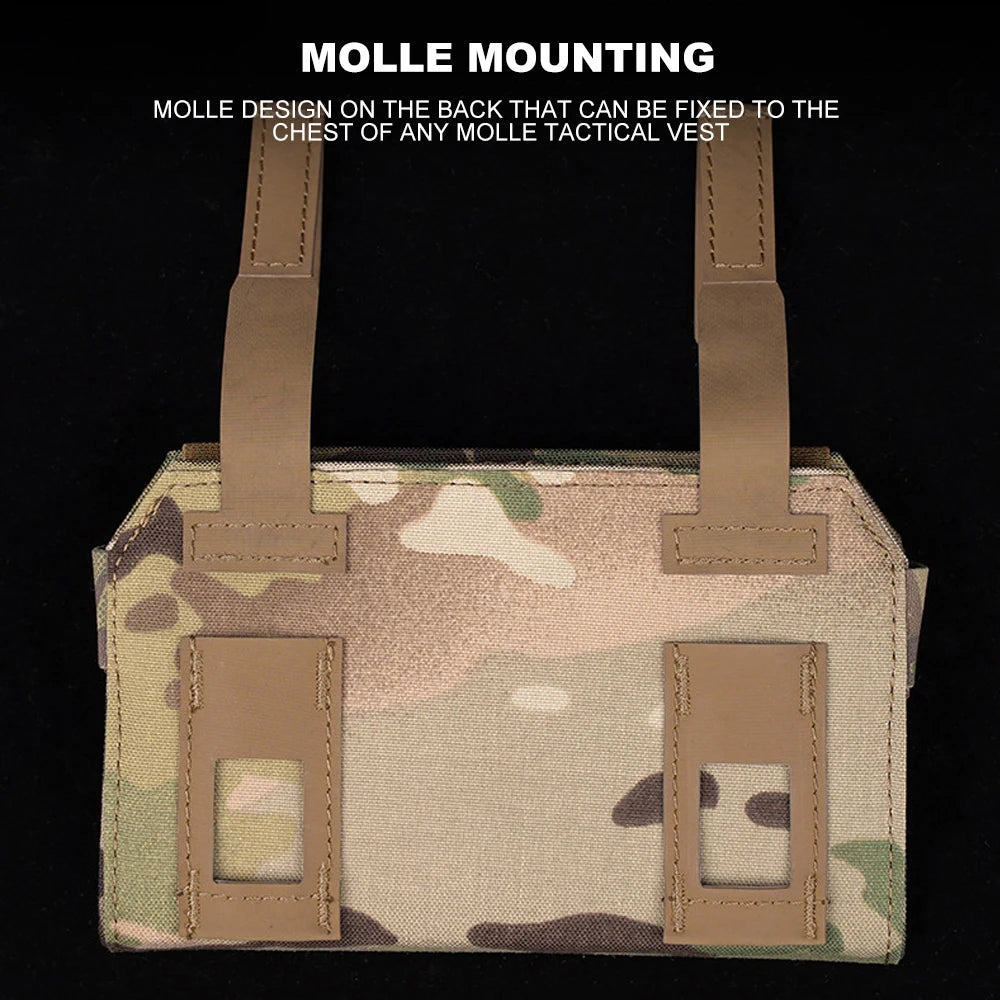 Tactical Admin Phone Pouch MOLLE – Military Hunting Vest Front Panel Map Holder & Utility Carrier Bag for Outdoor Navigation